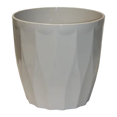 Горшок для цветов пластиковый 4,5л d-20см "Флюте" со вставкой льняной