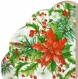 Салфетки бумажные круглые RONDO Пуансеттия, d-32см, 3 слоя, 12л