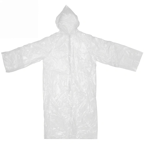 Дождевик-плащ "Ветерок" с капюшоном, на кнопках 25 Мкрн 110*65см белый ДоброСад