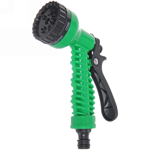 Шланг растягивающийся Чудо до 15м в наборе с пистолетом и коннекторами, цвет зеленый _4