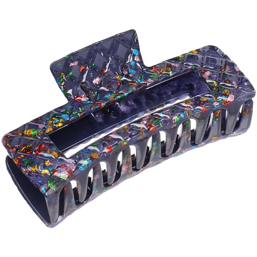 Заколка - краб для волос AKS - VIENTO, микс 6 цветов, прямоугольник, 10,54см _7