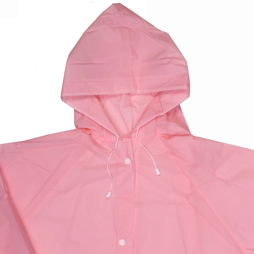 Дождевик-плащ 110 Мкрн 11565см Macarons с капюшоном и завязками, на кнопках, розовый ДоброСад_3