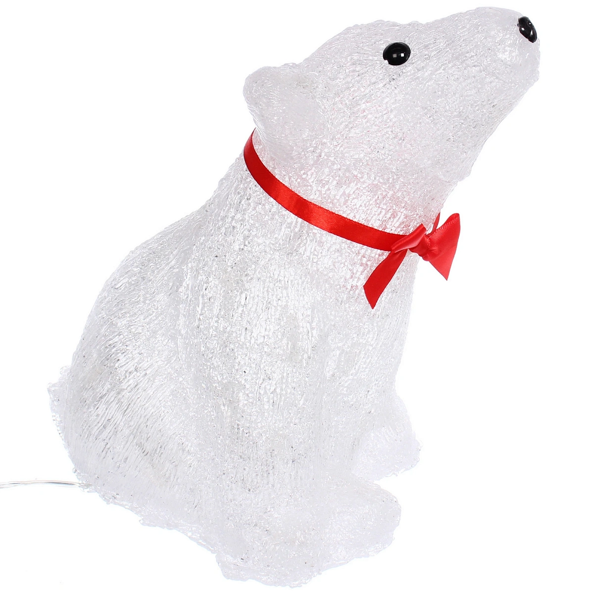 Фигура светодиодная "Белый мишка" 16,5*21*26 см, 30 ламп LED, авторежим, 220V, Белый