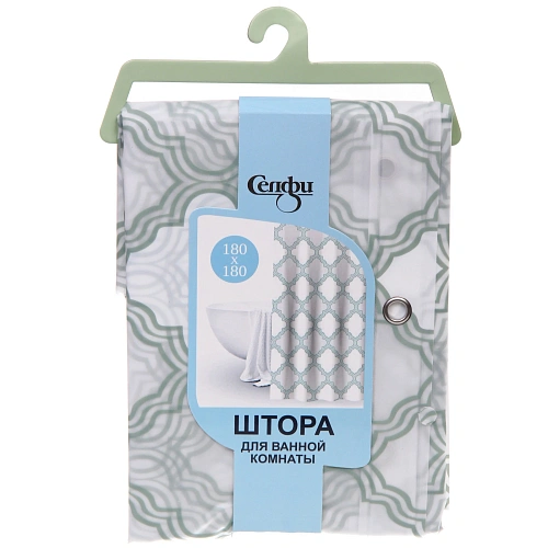 Штора для ванной PVC 180180 Картье_8