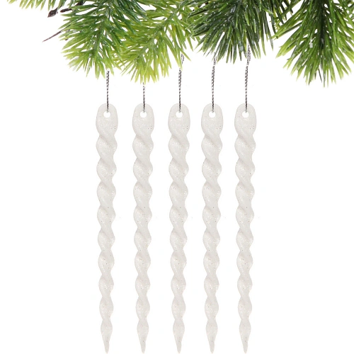 Подвеска Волшебная сосулька 13 см (набор 6 шт), Белый_3