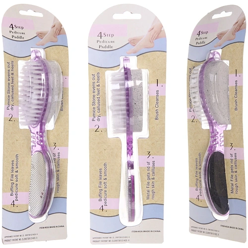 Пемза для ног "Pedicure - Hit", 4 в1, четырехсторонняя, цвет в ассортименте, 16см