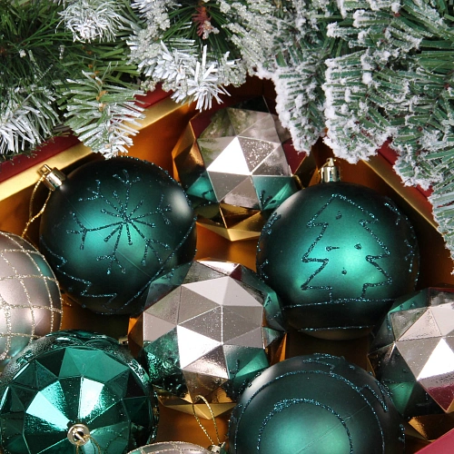 Новогодние шары Волшебный вальс 8 см (набор 12 шт), ИзумрудШампань_7