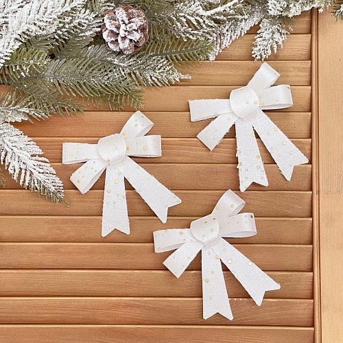 Бант на ёлку "Волшебство" 9,5*11,5 см (набор 3 шт), Золото