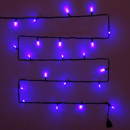 Гирлянда для дома  Премиум  5 м 35 ламп LED черный пров Синий (возможность соединения)_10