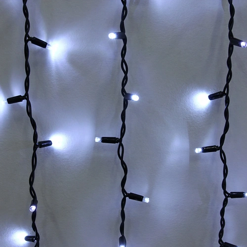 Гирлянда для улицы ЗАНАВЕС Мерцание ш2 в1,5 м 320 ламп LED, черный провод, IP-65, Белый  (возможность соединения)_4
