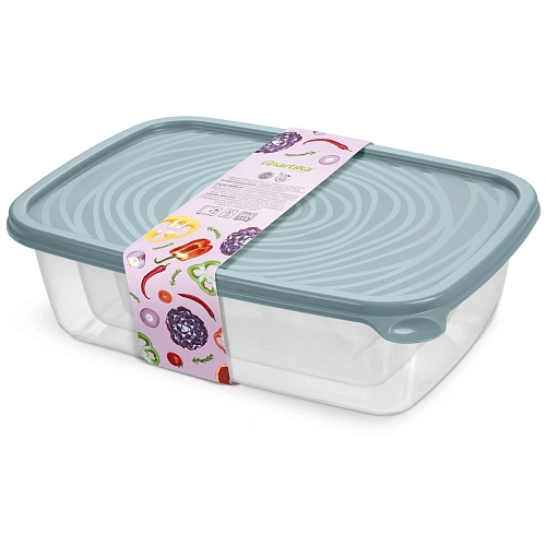 Контейнер прямоугольный "Романо" набор 0,45л; 0,9л; 1,6л серо-голубой С853СГОЛ