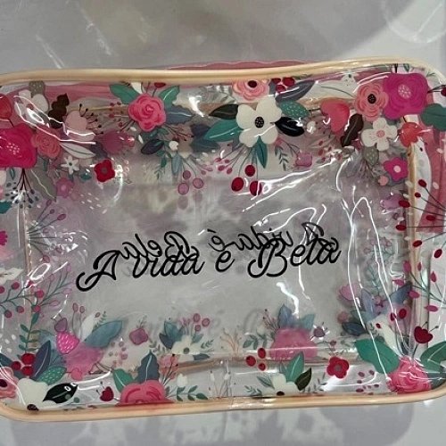 Косметичка "KOMFORT", цветы, прозрачная, 20*14*6см✦