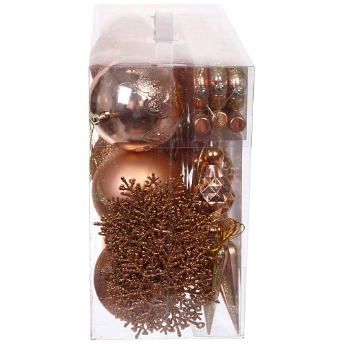 Набор ёлочных украшений Wish 6 см + 4 см (53 предмета), Шампань_8