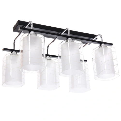 Люстра 6*40Вт Е27 55*35*30см черный хром 3-M126/6A (6 плафонов, 40Вт, цоколь Е27)