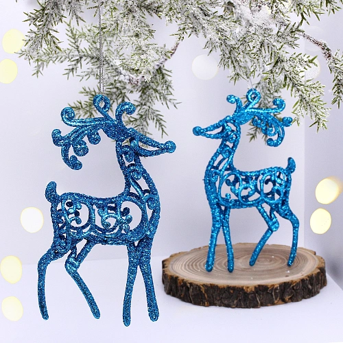 Подвеска "Волшебные рога" 10 см (набор 2 шт), голубой