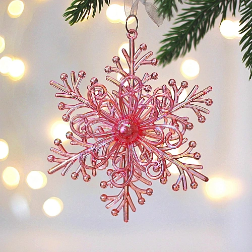 Подвеска "Волшебство зимы" 13*13 см, Розовый