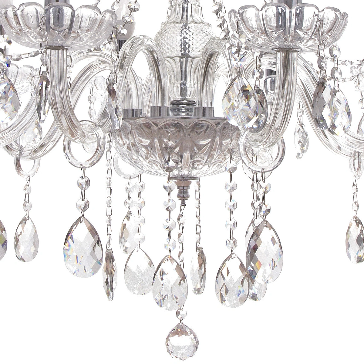 Люстра подвесная в стиле барокко "Alfemminile" 8*40Вт 25-DZ888 со стеклянными основаниями