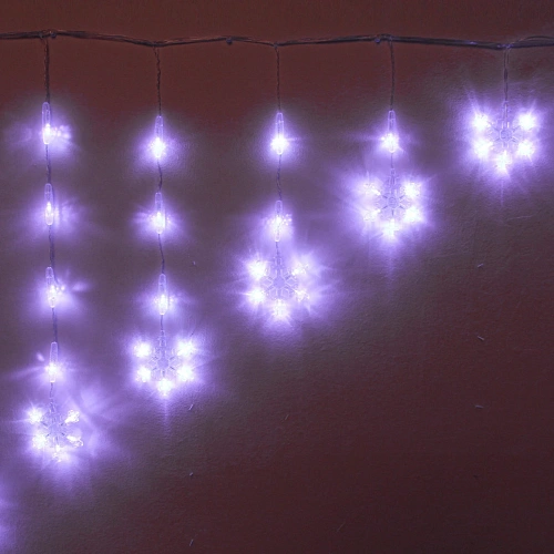 Гирлянда для дома БАХРОМА 2,5м10,1м 136 ламп LED, с насадками Снежинка, IP-20, Белый (возможность соединения)_4