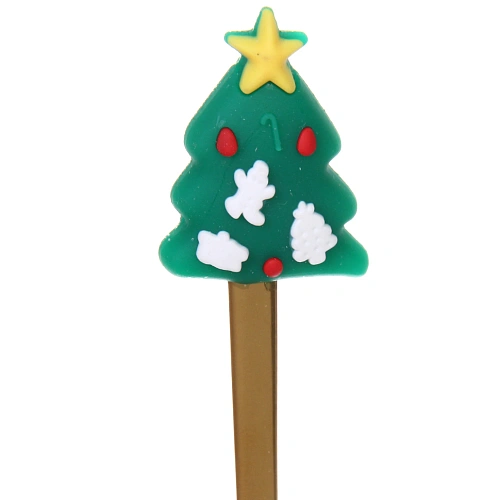 Набор для десерта Дед Мороз и Ёлка 4предмета (2ложки+2вилки) в подарочной коробке,золото_12