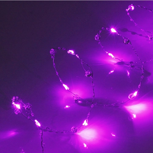 Гирлянда для дома НИТЬ Льдинка 5 м 50 ламп LED, 8 реж,IP-20, Фиолетовый_2