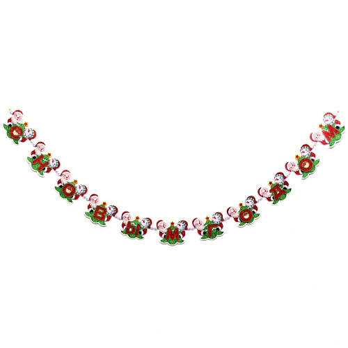 Растяжка бумажная новогодняя "С Новым Годом - Весёлый праздник" 220 см