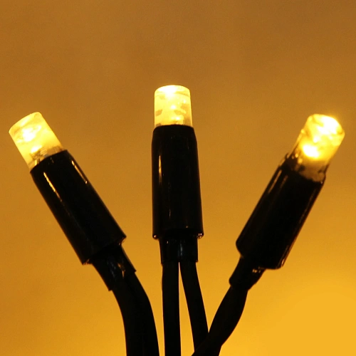 Гирлянда для улицы 11м 100 ламп LED чёрный провод, 8 реж, IP-65, Теплый белый (возможность соединения)_4