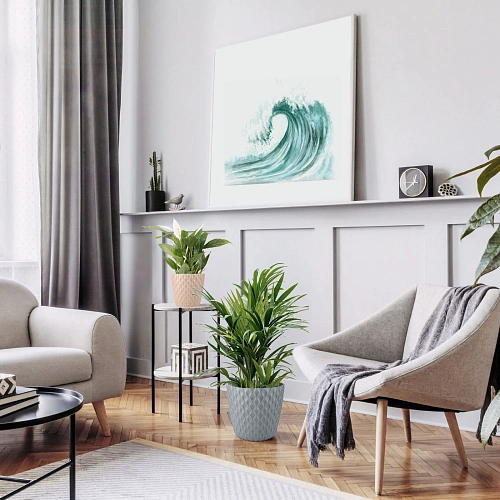 Горшок для цветов пластиковый 1,4л d-14,5см Wave с дренажной сеткой и съемным поддоном, белоснежный жасмин_6