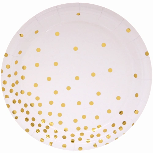Тарелка бумажная 18 см в наборе 10 шт "Конфетти" белая