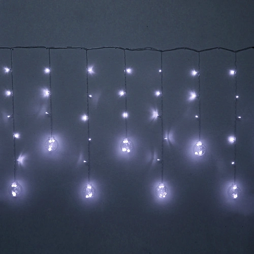 Гирлянда для дома БАХРОМА Снежный шар ш2,5 м в0,60,8м 108 лампы LED, d-8 см, 8 реж IP-20, Белый (возможность соединения)_3