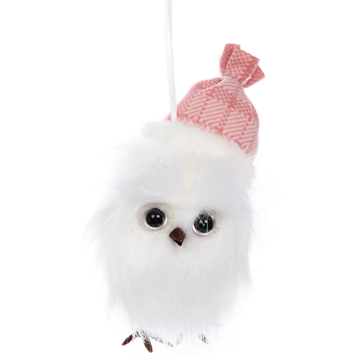 Подвеска "Зимняя совушка" 18 см, Розовый (микс дизайнов)