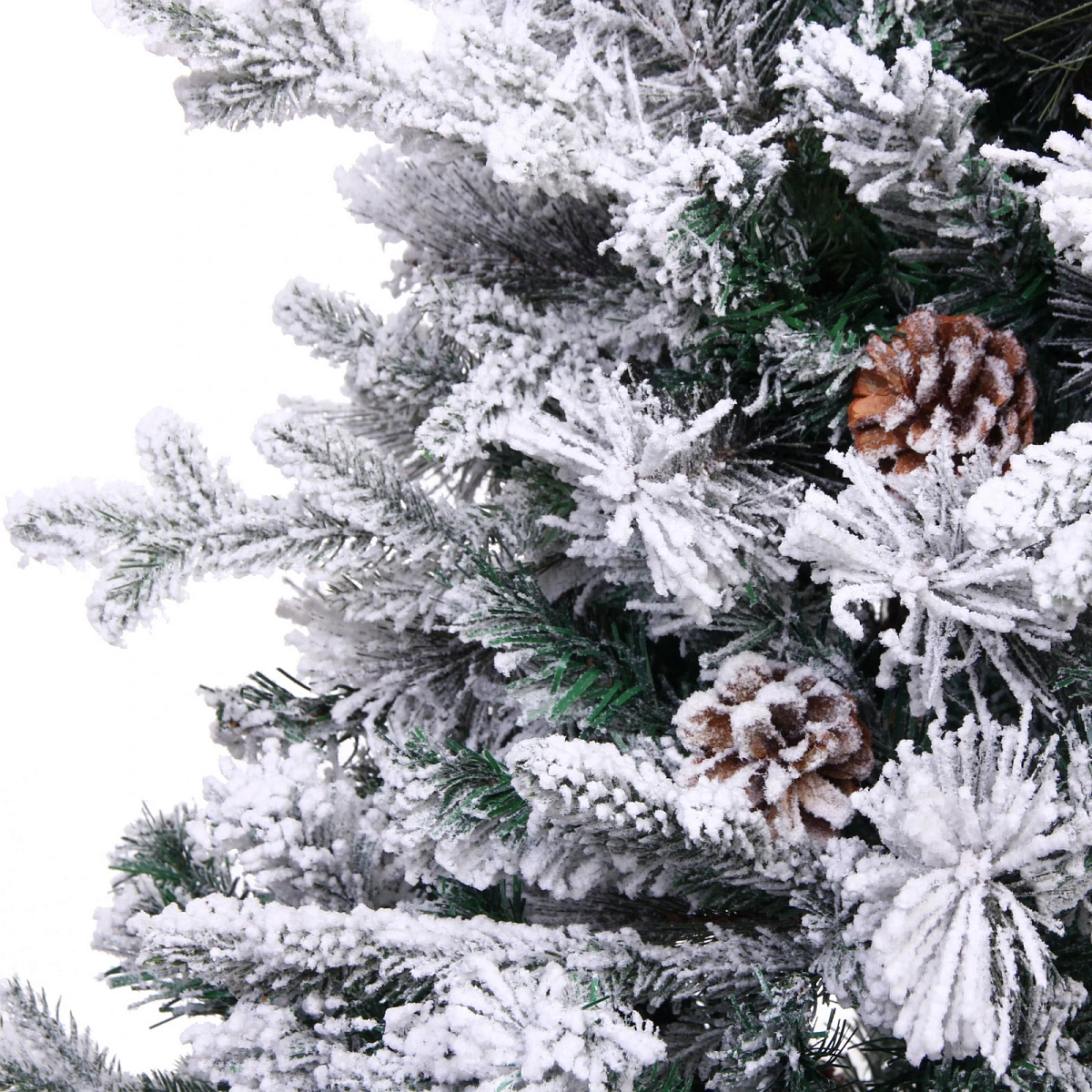 Елка "Заснеженная принцесса" 120 см, ПВХ, леска, резина с белым напылением (355 веток)