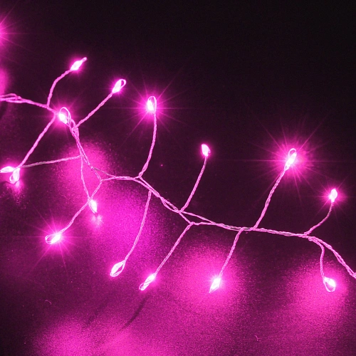 Гирлянда для дома 2,0 м 150 ламп LED  Мишура, IP-40, Розовый_9
