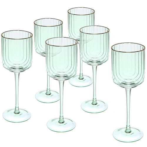 Бокал для вина 330мл "Enjoy Life" в наборе 6шт, цвет зеленый