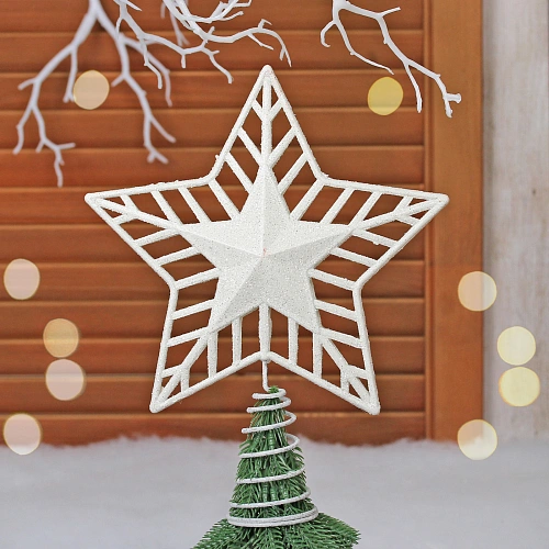 Звезда на ёлку 20*23 см "Советская классика", Белый