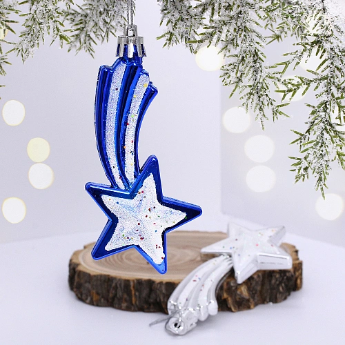 Ёлочные игрушки "Комета яркая" 9,5см микс цветов (набор 2шт)