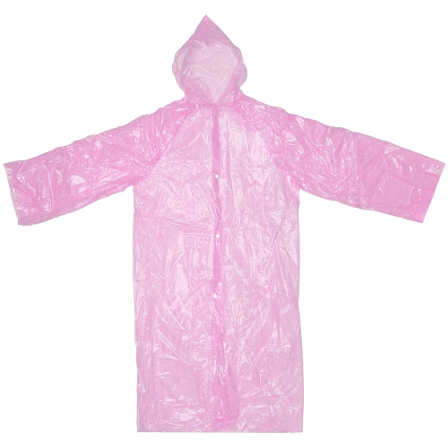 Дождевик-плащ "Ветерок" с капюшоном, на кнопках 25 Мкрн 110*65см  розовый ДоброСад