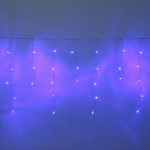 Гирлянда для дома БАХРОМА ш1,5м* в30/50см 48 ламп LED, прозрачн.провод, 8 реж, IP-20, Синий