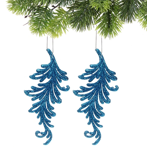 Подвеска Волшебное перо 10 см (набор 2 шт), голубой_4