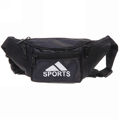 Сумка на пояс "Ultramarine - Sports Style", цвет черный, 4 кармана, 29*13*7см
