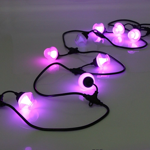 Гирлянда для улицы НИТЬ Spectrum 5 м 10 ламп LED (56 см), черный провод, 72 режима, IP-65, (пульт ду), Мультицвет (возможность соединения)_8