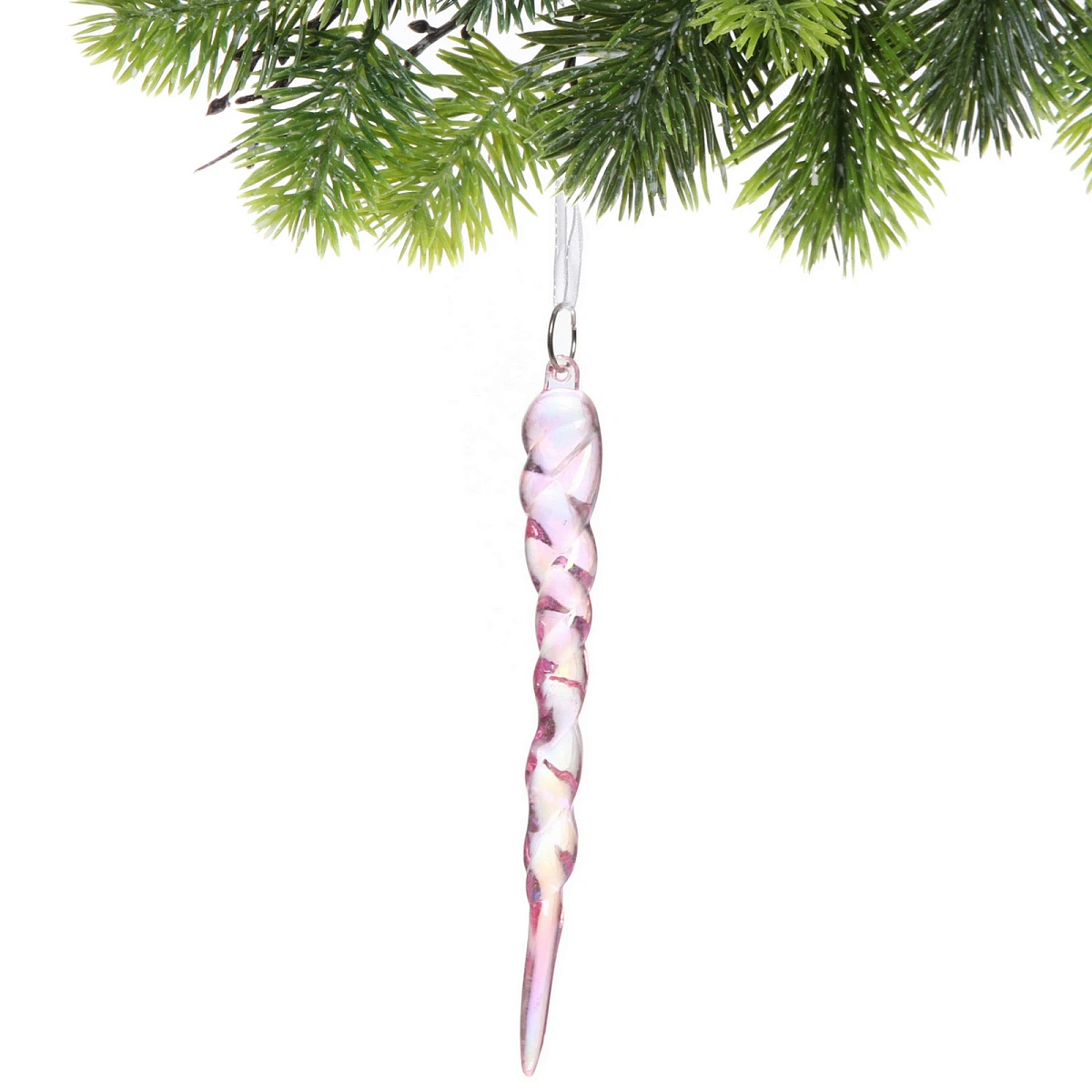 Подвеска "Морозная сосулька" 13 см, Розовый