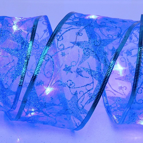 Гирлянда для дома ЛЕНТА ДЕКОРАТИВНАЯ  Звездное сияние 2,0 м, 6 см, 20 ламп LED (на батарейках), Синий (подсветка синий)_3