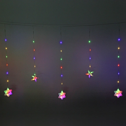 Гирлянда для дома БАХРОМА ш3м*в0,7/0,5м 96 ламп LED "Снежная ночь", прозрачн провод,8 реж,IP-20. Мультицвет (возможность соединения)