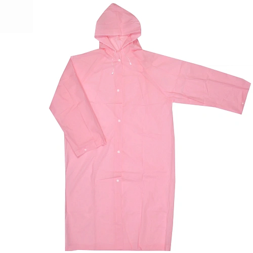 Дождевик-плащ 110 Мкрн 11565см Macarons с капюшоном и завязками, на кнопках, розовый ДоброСад_5