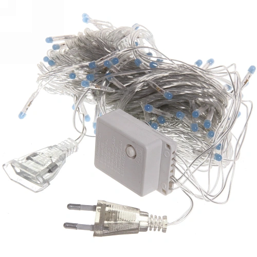 Гирлянда для дома Bright light 9,5м 100 ламп LED прозрачпров,8 реж, IP-20, Синий (возможность соединения)_4