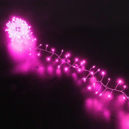 Гирлянда для дома 2,0 м 150 ламп LED  "Мишура", IP-40, Розовый