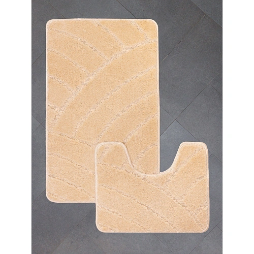 Комплект ковриков для ванной и туалета My Crystal серия Gold 50*60 и 60*100 Радуга,бежевый