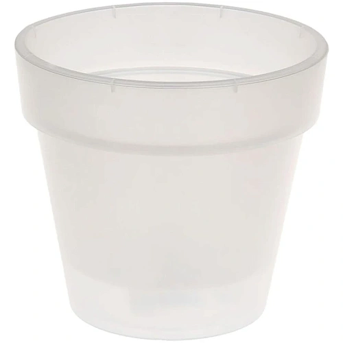 Кашпо для цветов пластиковое 1л "Порто" со вставкой прозрачный