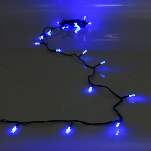 Гирлянда для дома "Кристаллы"  5 м 36 ламп LED черный пров., 8 реж, IP-40, Синий (возможность соединения)