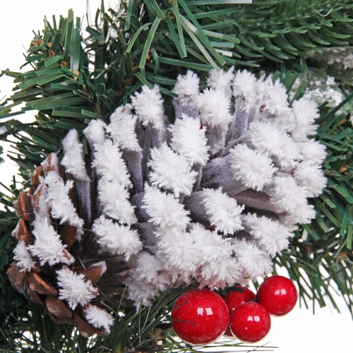 Венок хвойный новогодний Рождественский день 50 см, резина, леска, ПВХ (SSQ1914A-50)_11